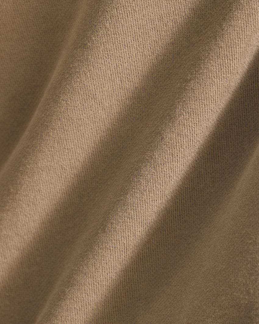 Taupe | Close-up of the Heavyweight Fleece Hoodie fleece fabric texture