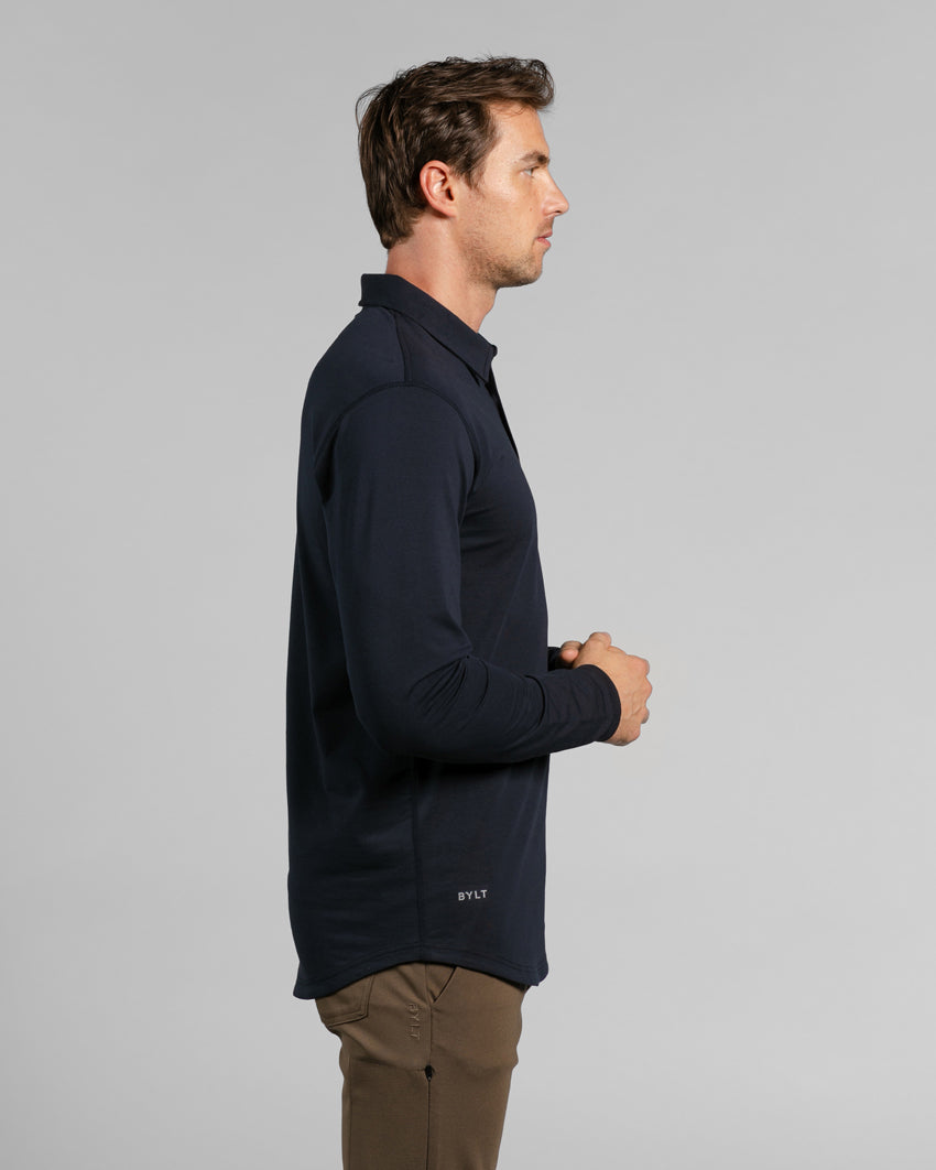 Drop-Cut Long Sleeve: LUX Polo Custom 3-pack