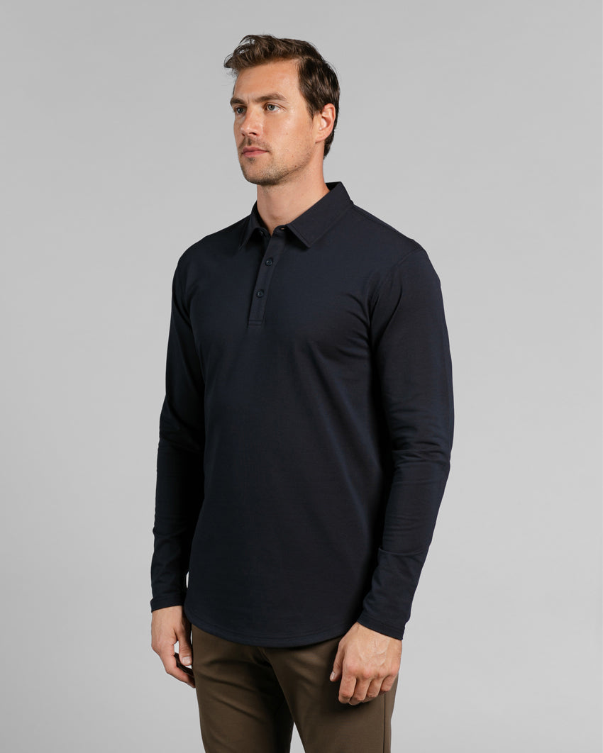 Drop-Cut Long Sleeve: LUX Polo Custom 3-pack